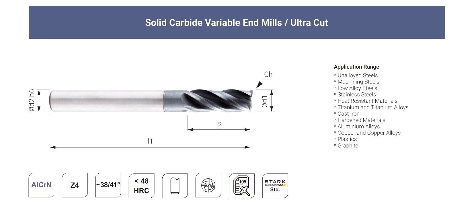Karbür Freze | 20F1– Z4 Yüksek Performans-Ultra Kesim Serisi